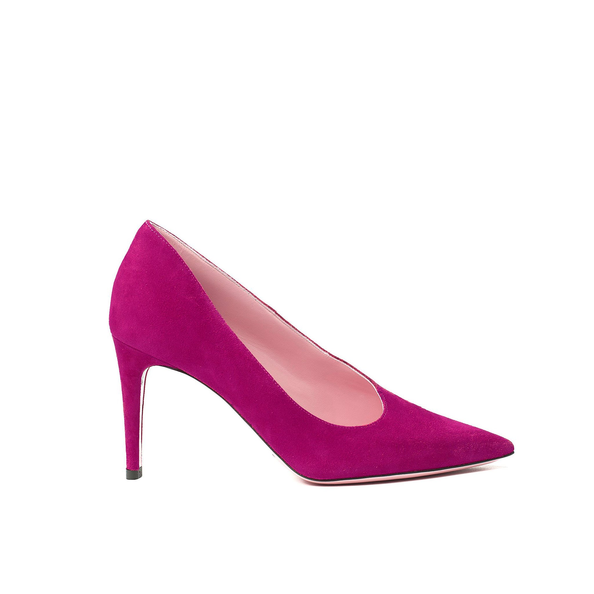 Phare Asymmetrical pump in azalea suede