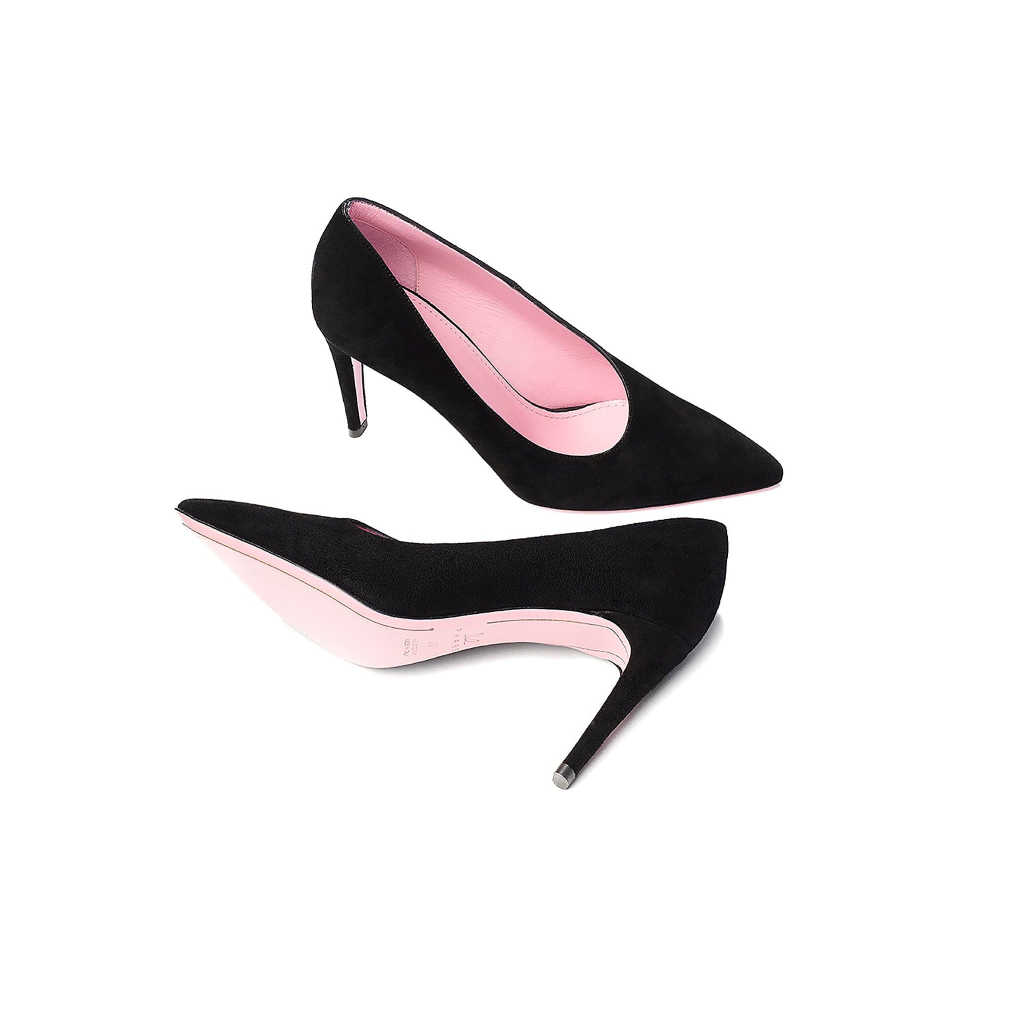 Phare asymmetrical pump in black suede back view