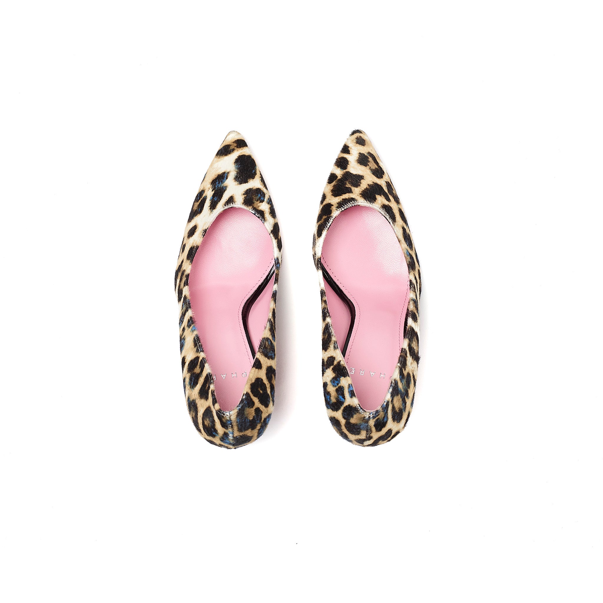 Phare classic pump in leopard pony hair top view