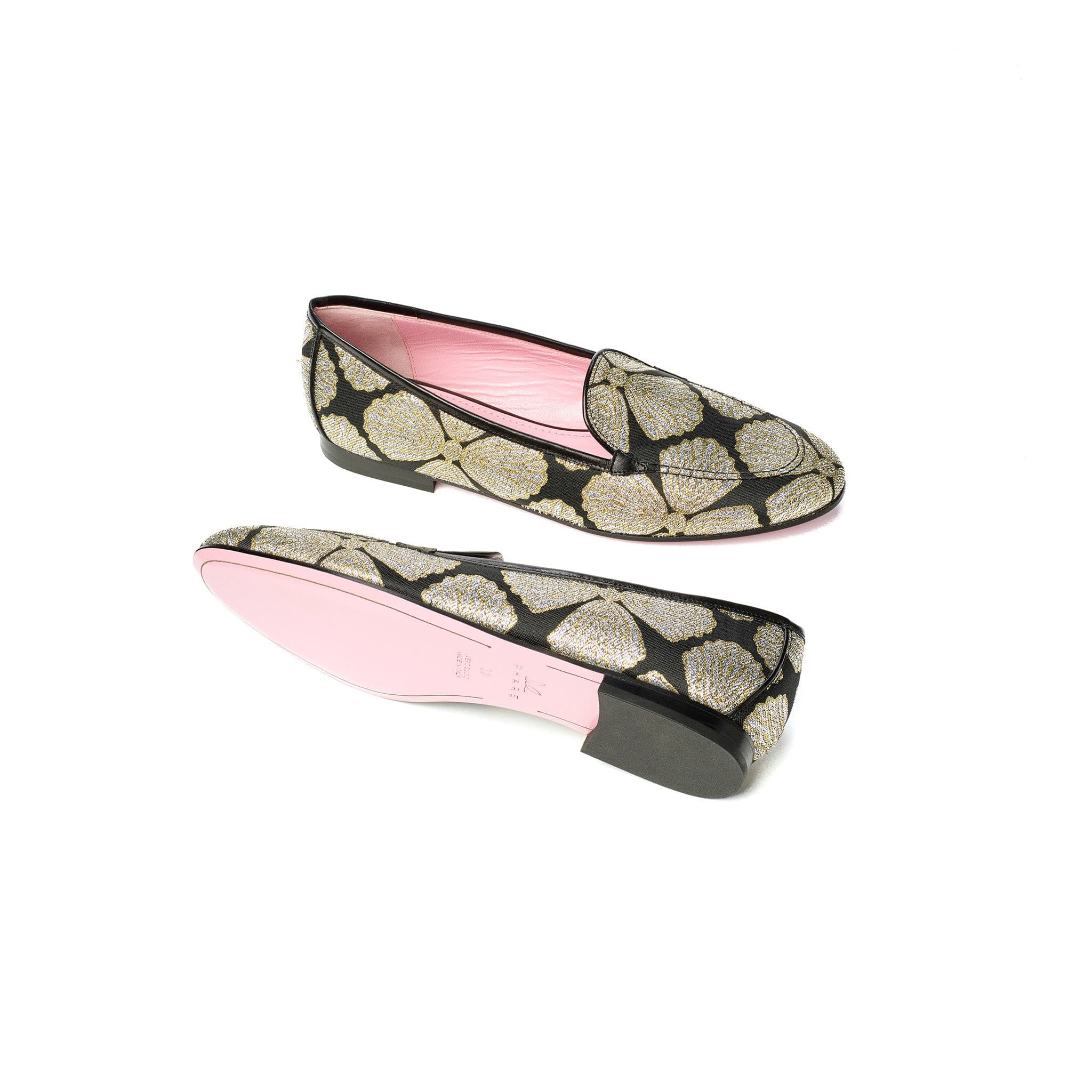 Phare classic loafer in metallic brocade sole view