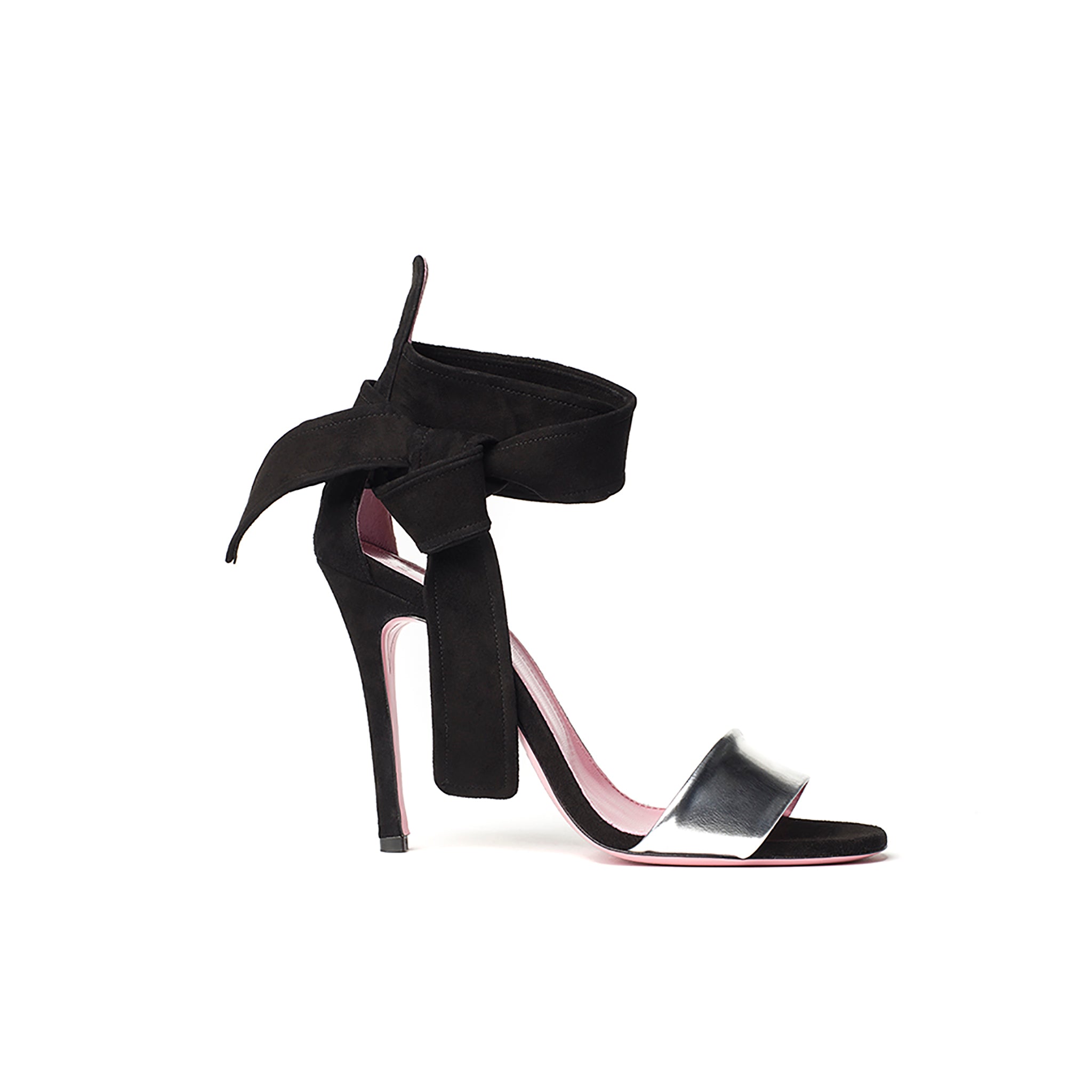 phare Ankle tie stiletto in black suede