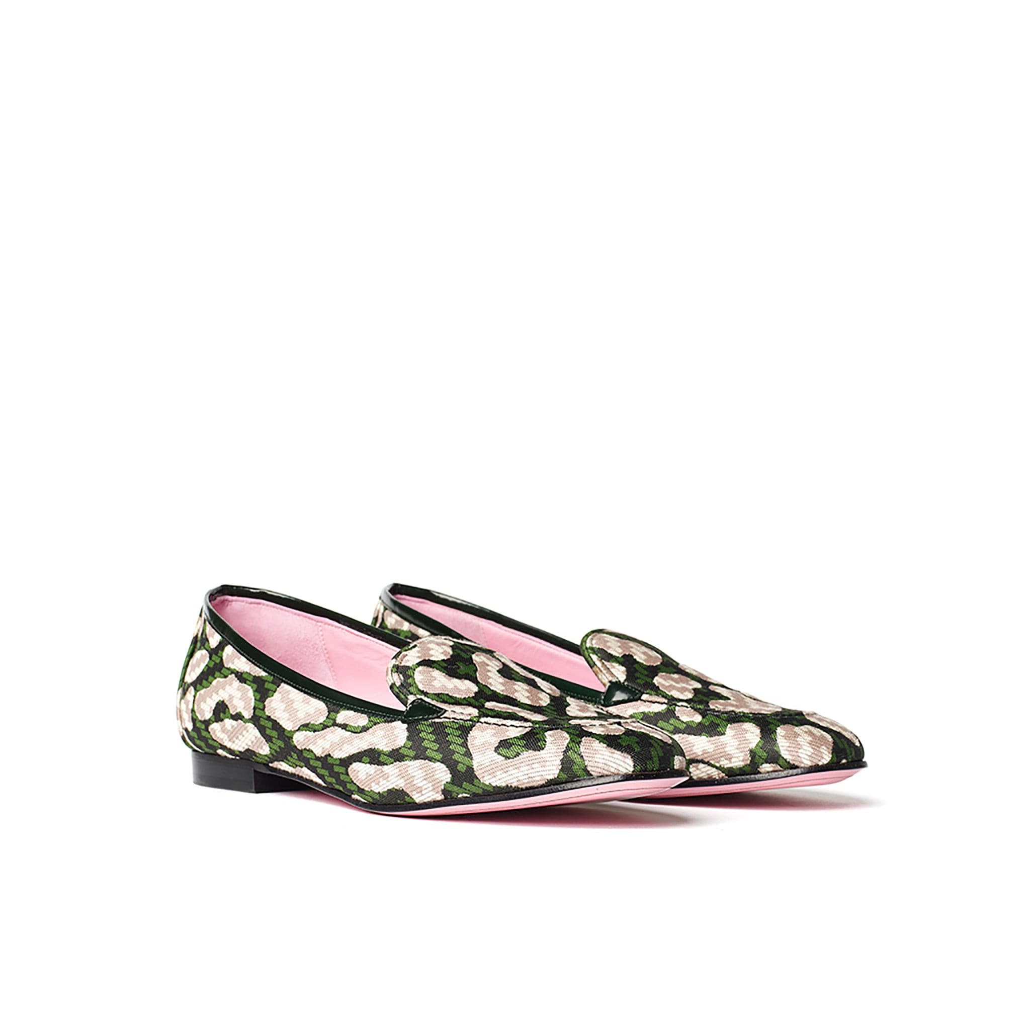 Phare classic loafer in dark green leopard jacquard 3.4 view