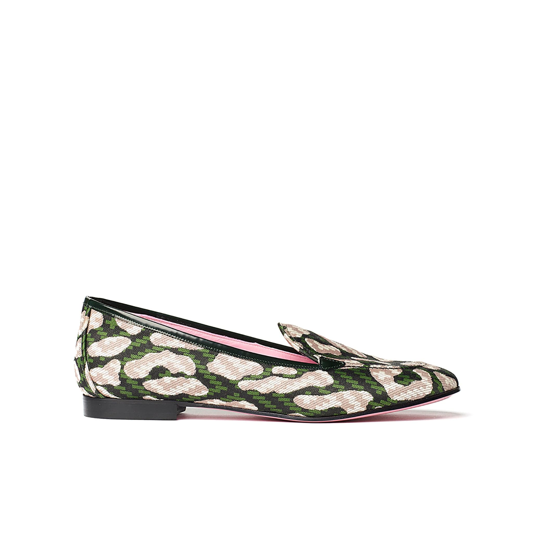 Phare classic loafer in dark green leopard jacquard