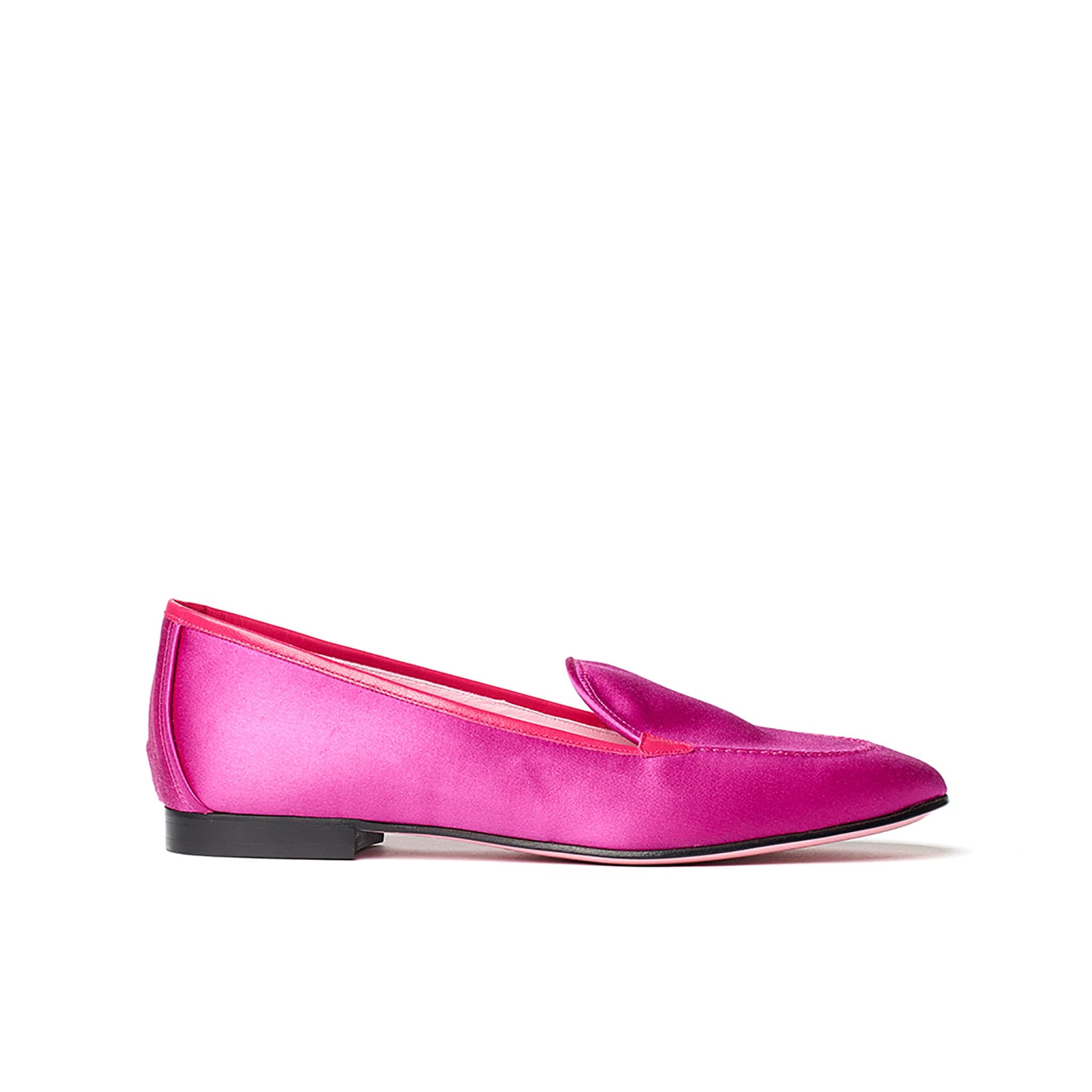 Phare classic loafer in magenta silk satin