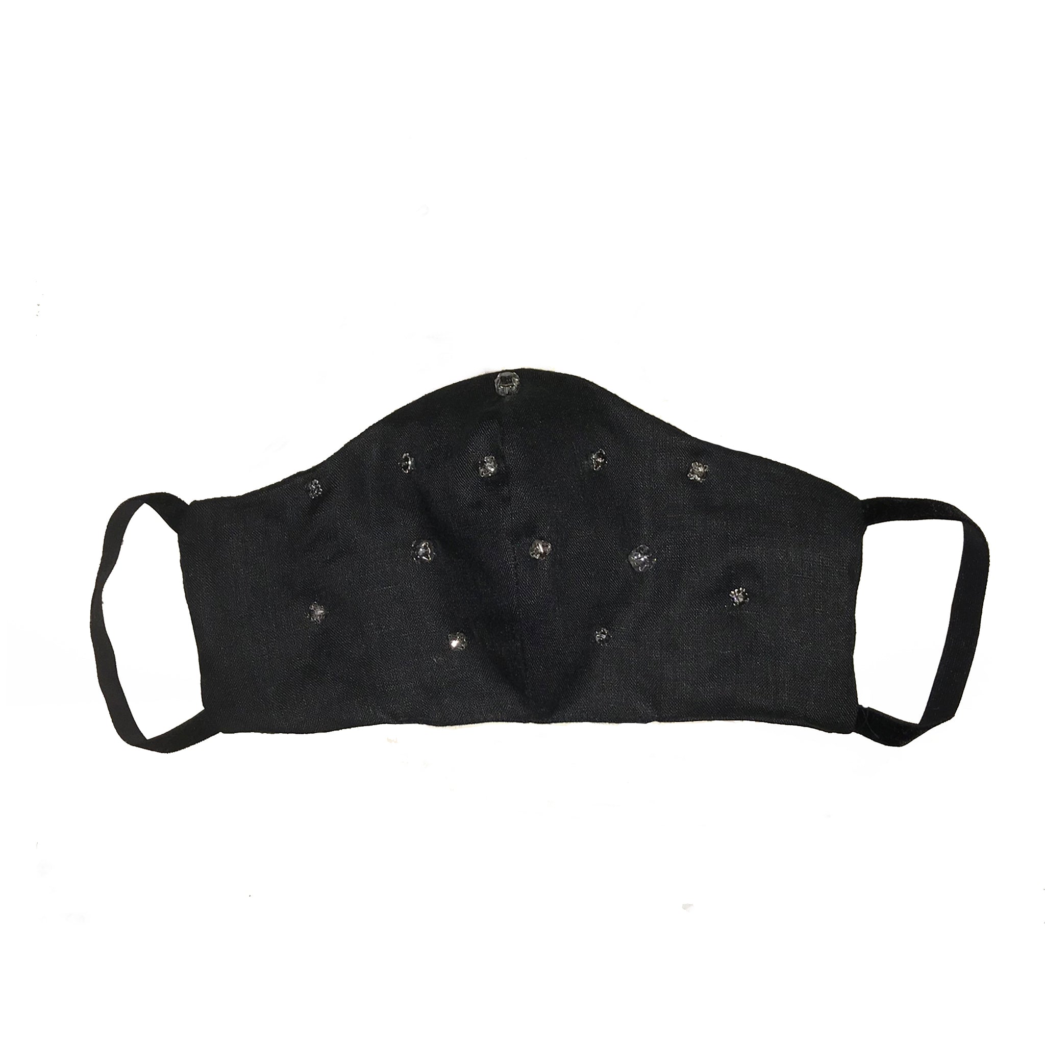 Bejewelled Face Mask Black all over jewel