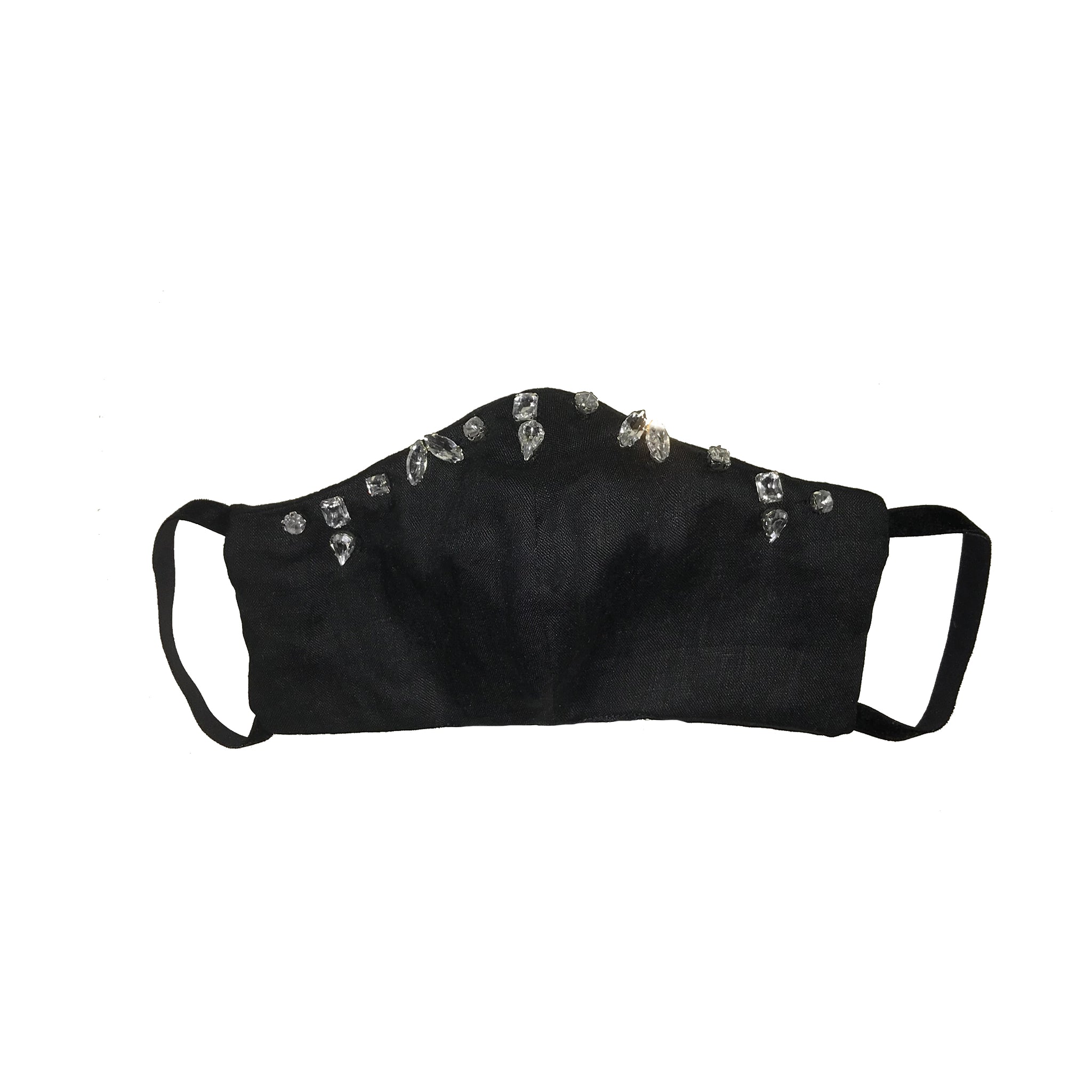 Bejewelled Face Mask Black