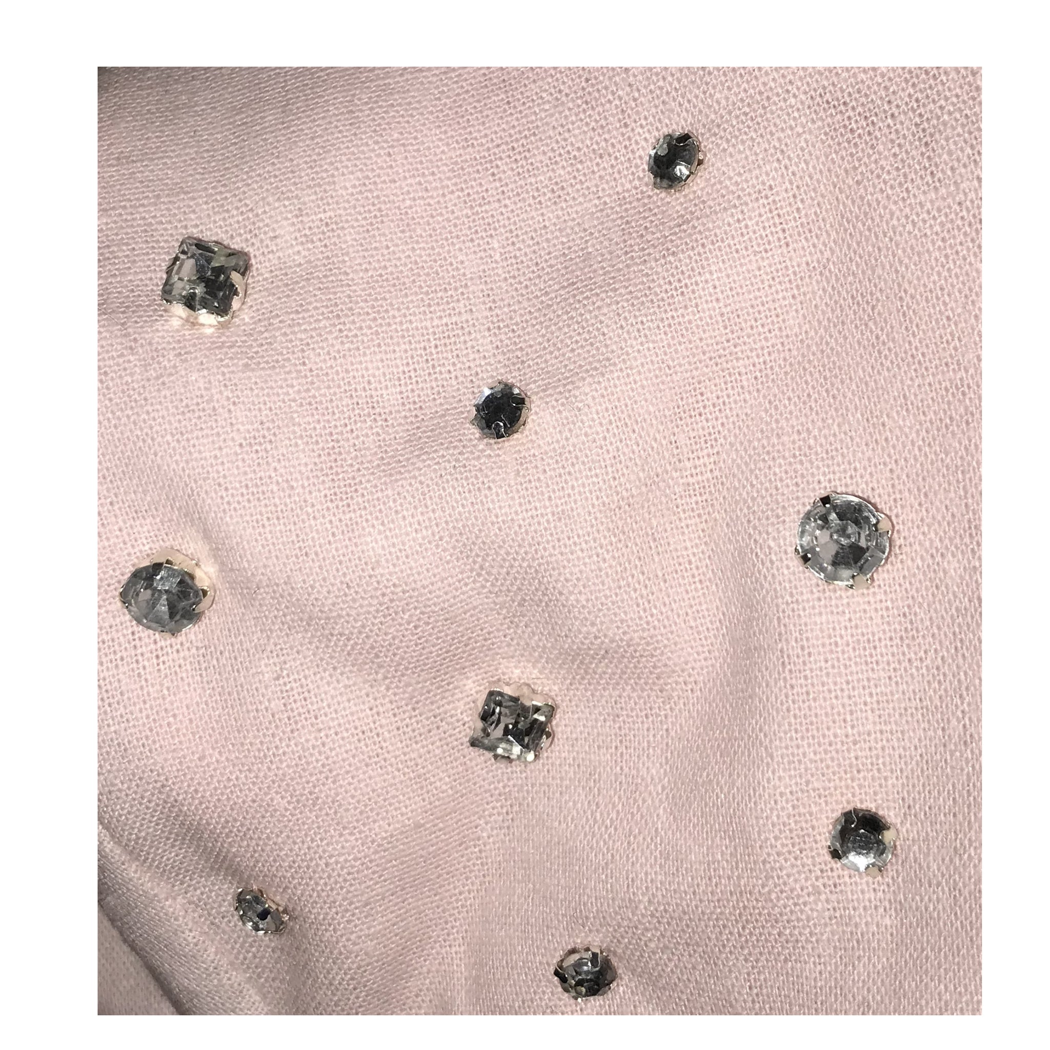 Bejewelled Face Mask Pale Pink all over jewel 2