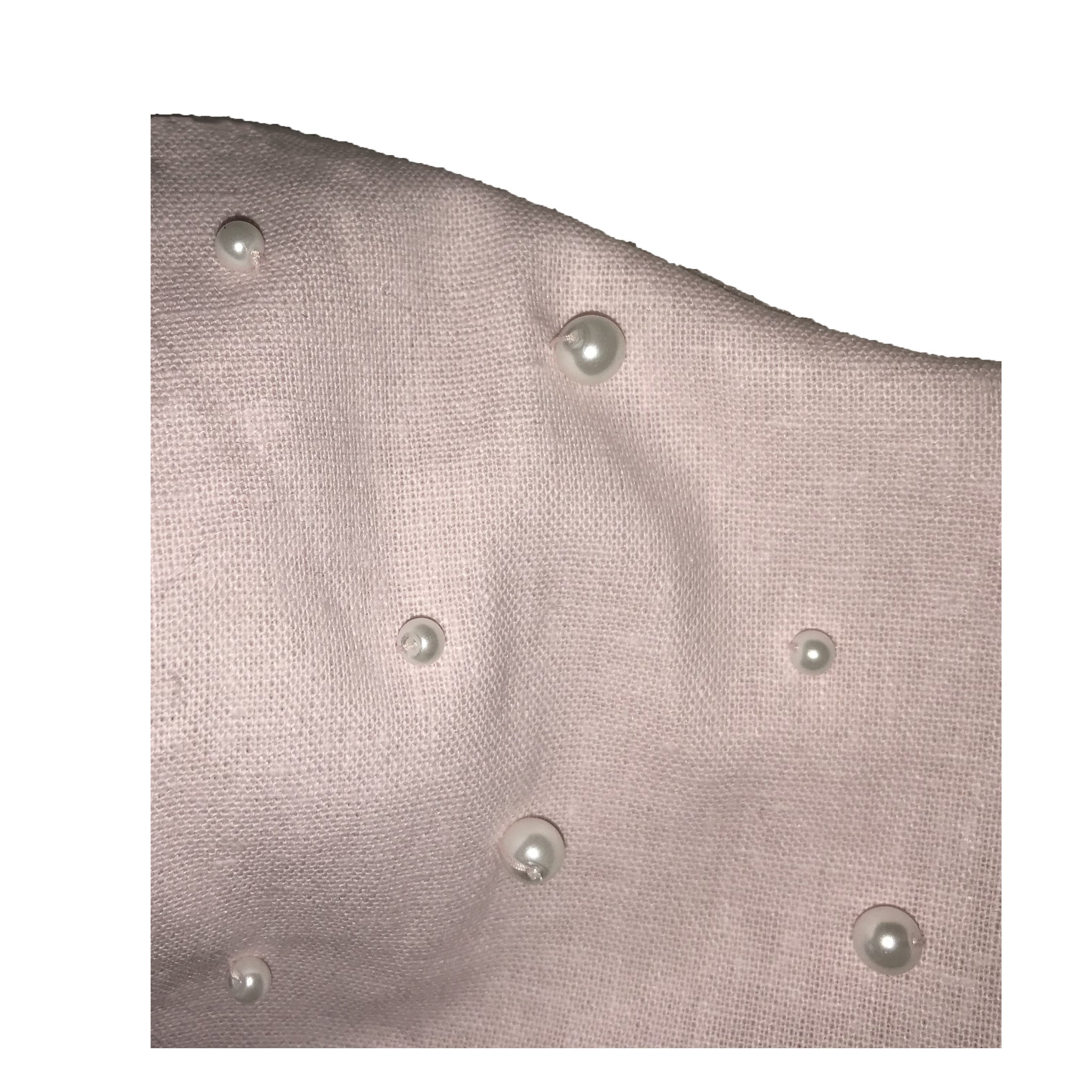 Pearl Encrusted Face Mask Pale Pink