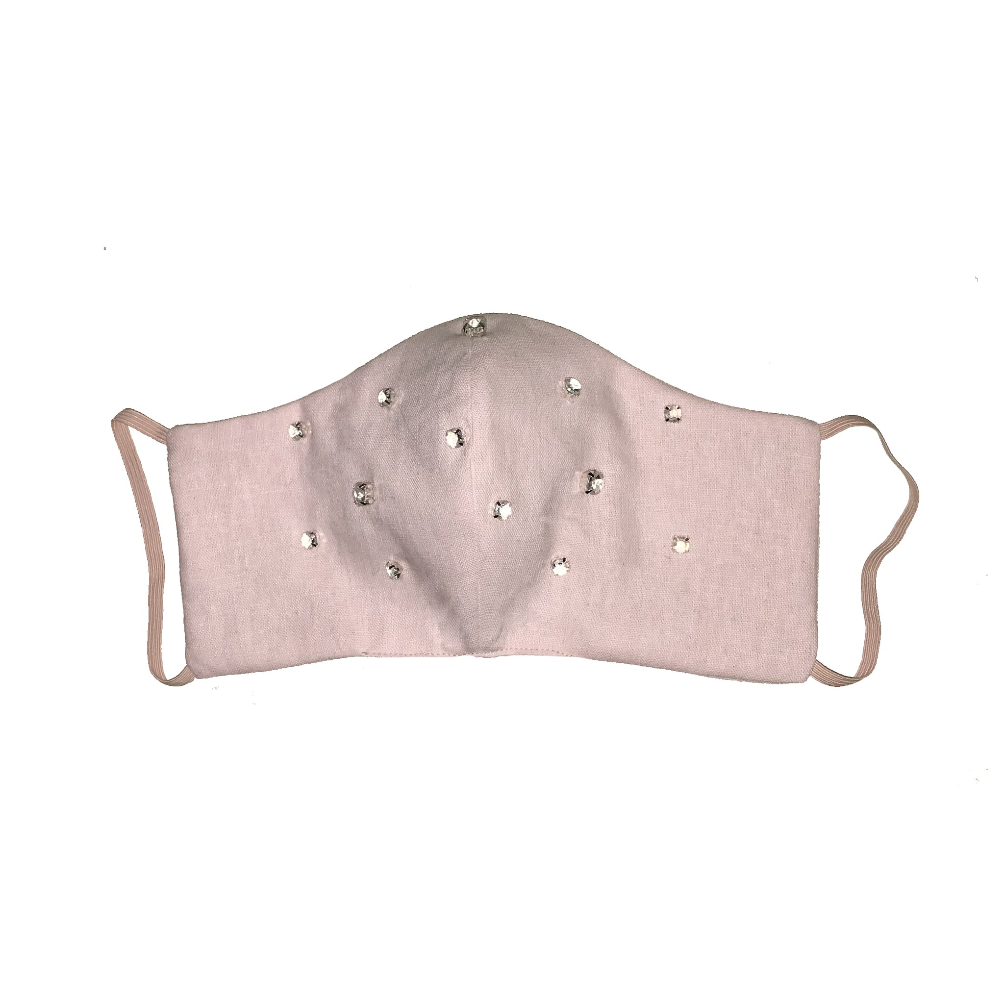 Bejewelled Face Mask Pale Pink all over jewel
