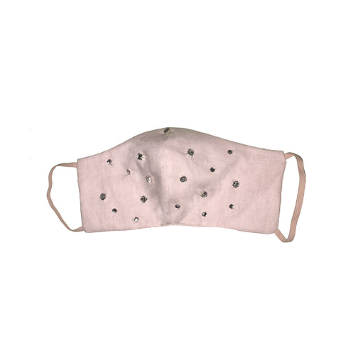 Bejewelled Face Mask Pale Pink all over jewel 2