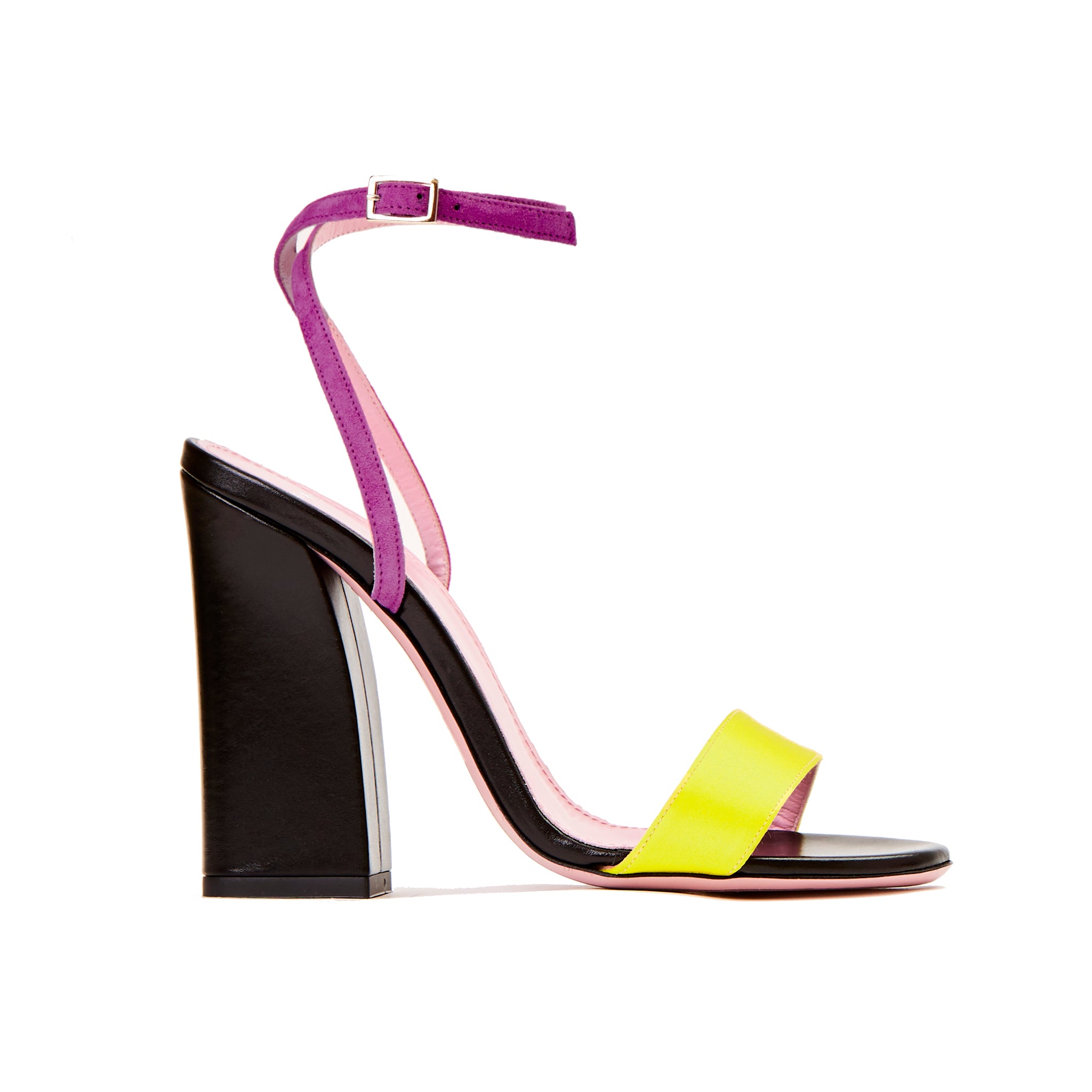 Phare Tri colour block heel sandal in multi colour